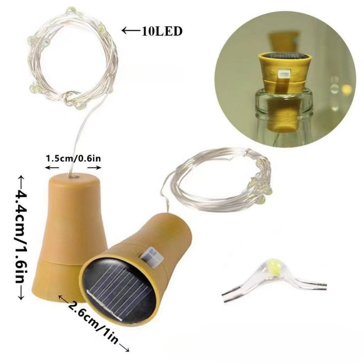 LED Flaskepropp Fairy String Lights Med Vanntett Batterikappe Og Fleksibel Kobbertråd Skanto