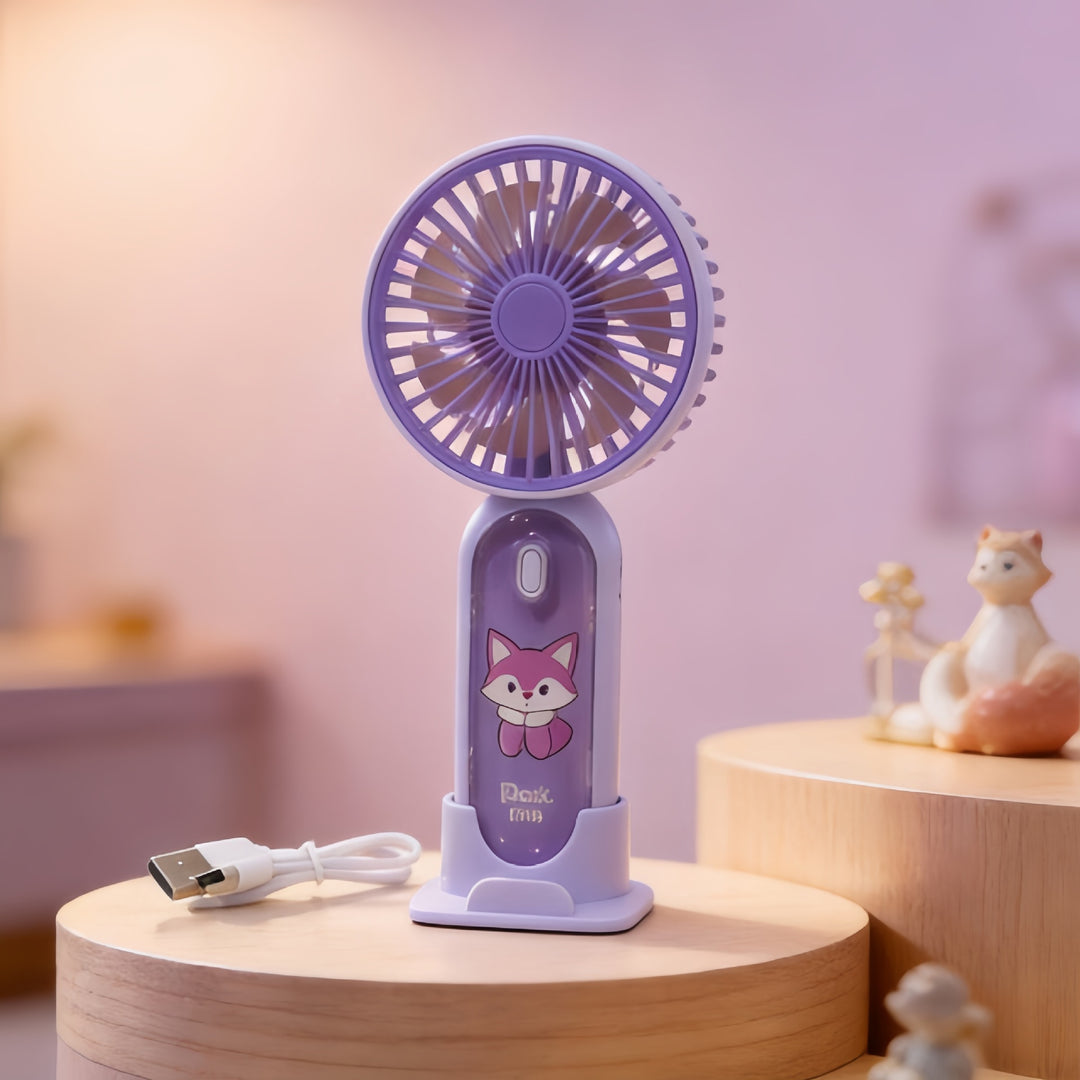 Dame bærbar Mini-vifte med LED-lyseffekter og ergonomisk design Skanto