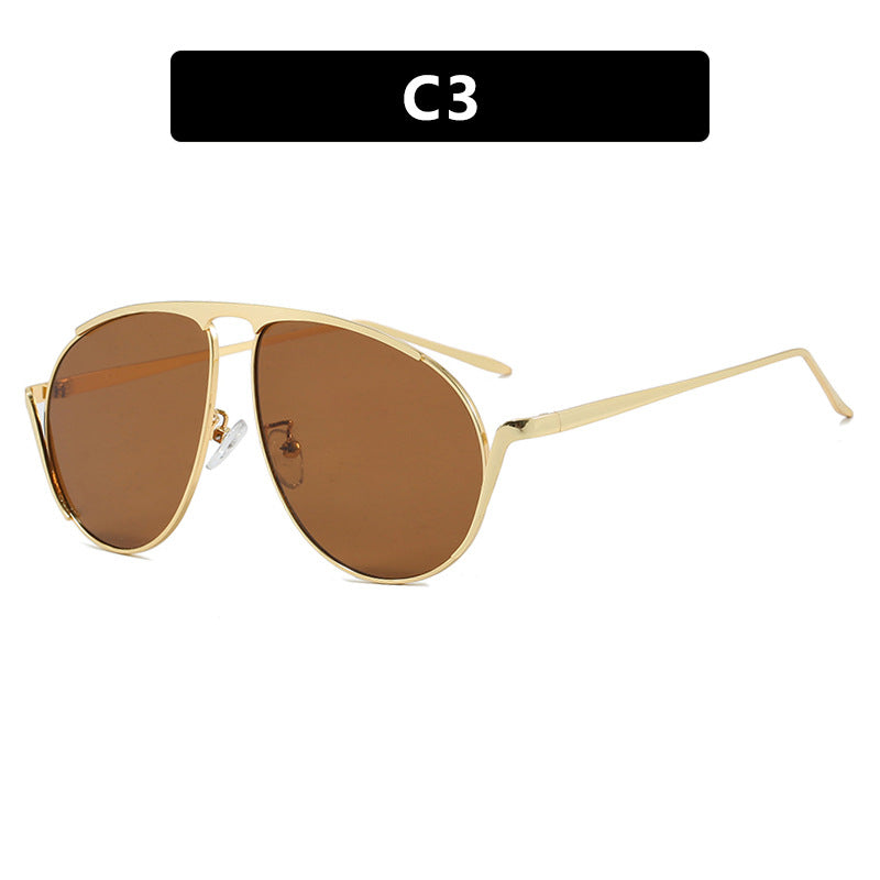 Women's Fashionable Pilot Sunglasses with Polarized Lenses and Elegant Metal Frame Skanto