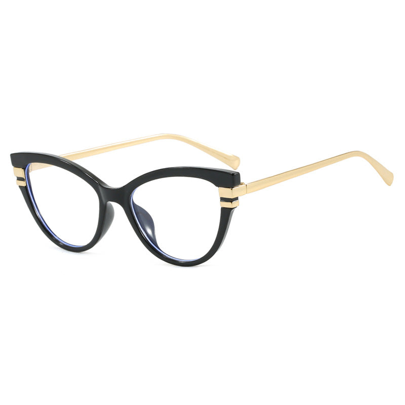 Women's Cat-Eye Sunglasses with Elegant Plastic Frame and Gold Accents Skanto