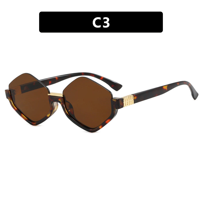 Women's fashionable sunglasses with trendy hexagonal frame and protective lenses Skanto