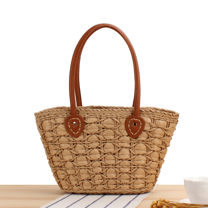 Handmade Basket Bag with Elegant Leather Details Skanto