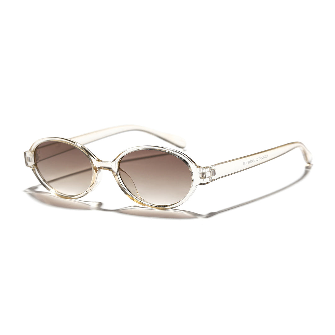 Dame moterik oval solbrille med dyremønster Skanto