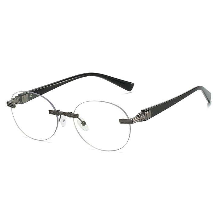Dame motefull solbrille med gjennomsiktig ramme og fleksibel nesestøtte Skanto