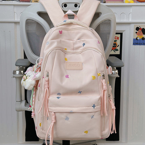 Nydelig brodert trendy skoleveske