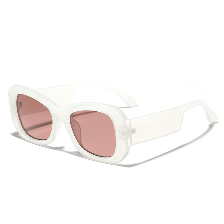 Dame moderne kvadratiske solbriller med transparent ramme Skanto