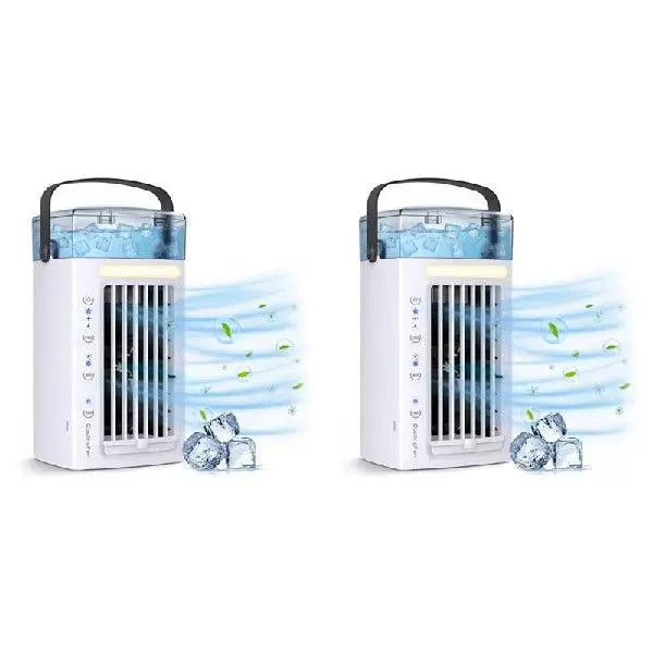 Unisex standardstørrelse mikro-desktop-evaporasjonskjøler med utskiftbar aktivt kull-kjølepute USB-drevet justerbare lameller Skanto