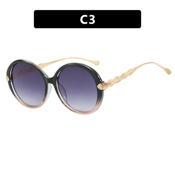 Women's large round sunglasses with decorative metal accents Skanto