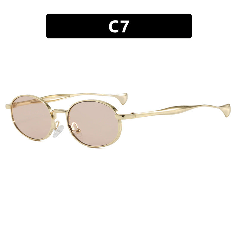 Women's robust round sunglasses with mirrored lenses Skanto
