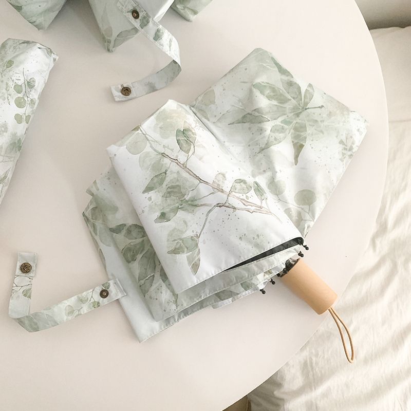 Damer Faltparaply med botanisk trykkdesign Skanto