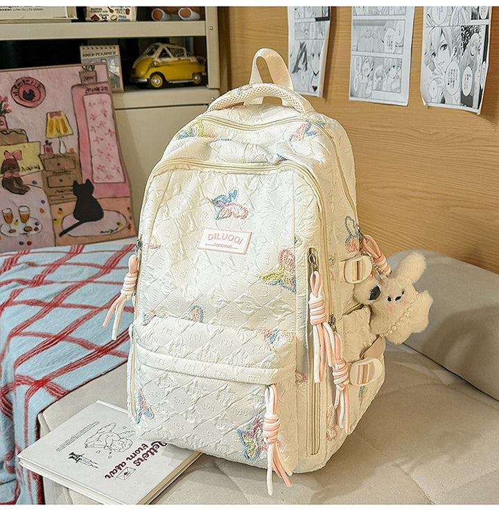 Blomsterbrodert Holdbar Skolesekk Skanto