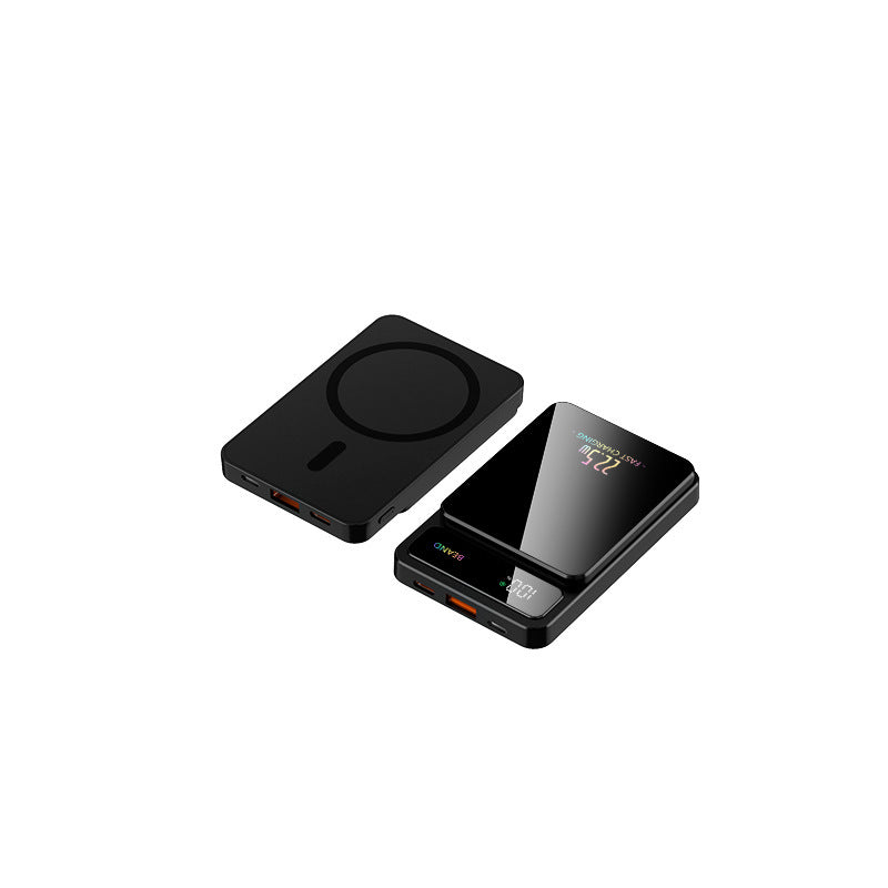 Powerbank med trådløs ladeteknologi og LCD-skjerm Skanto
