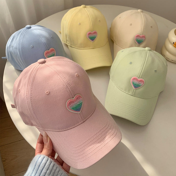 Kvinne Casual Hjerte Brodert Baseball Caps Skanto