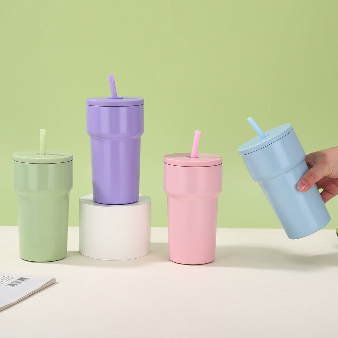 Unisex Isolert Drikkebecher med Støvbeskyttelseslokk og Strå Skanto