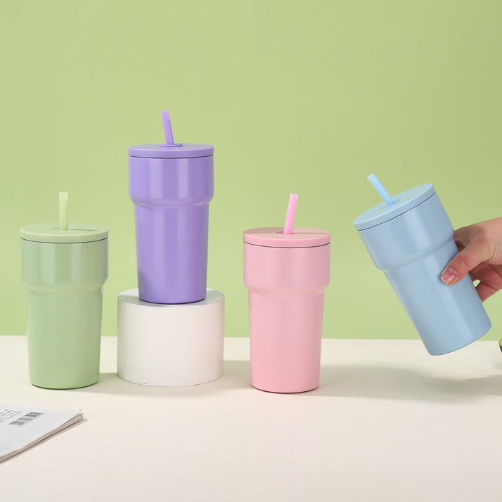 Unisex Isolert Drikkebecher med Støvbeskyttelseslokk og Strå Skanto