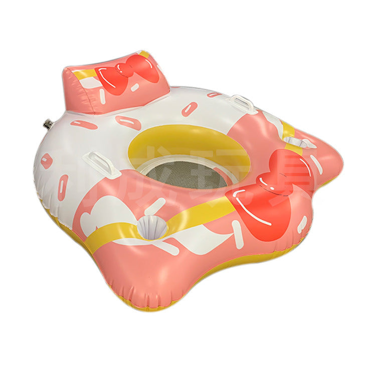 Unisex oppustbar vannsete med integrert koppholder Skanto