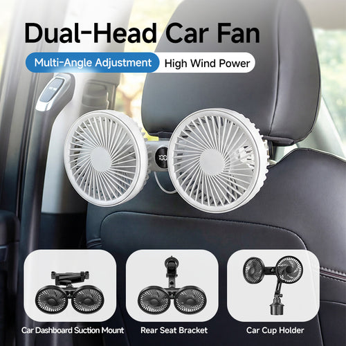 Unisex Dual-Head Rotating Clip-On Fan Skanto
