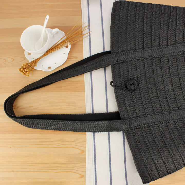 Stylish Woven Natural Material Tote Bag Skanto