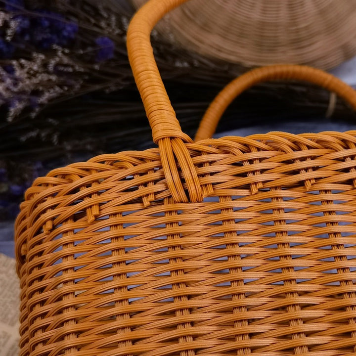 Dame tidløs Rattan handleveske Skanto