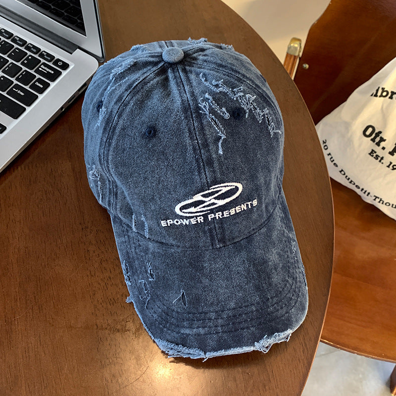 Herre Slitt Denim Baseball Caps Skanto 1784270624