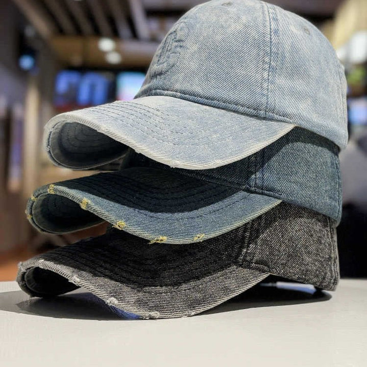Herre Slitt Denim Baseball Caps Skanto 1784188308
