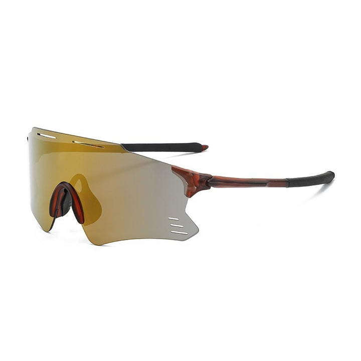 Unisex nan sporty solbriller med ett-stykke visir polarisert glass rutsfritt nesestøtte Skanto