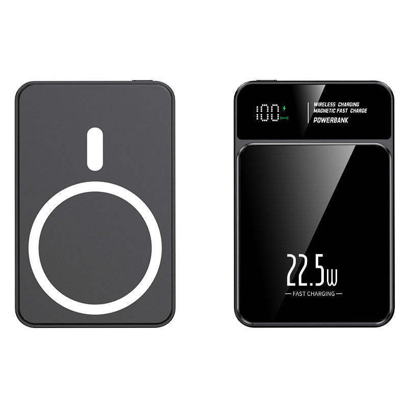 Bærbar Powerbank med trådløs ladingsfunksjon og digital temperaturvisning Skanto