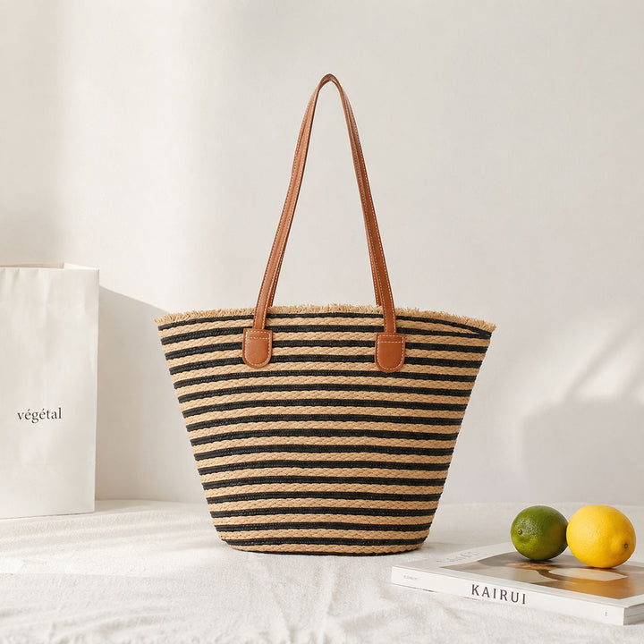 Elegant Bast-crossbody bag with leather handles Skanto