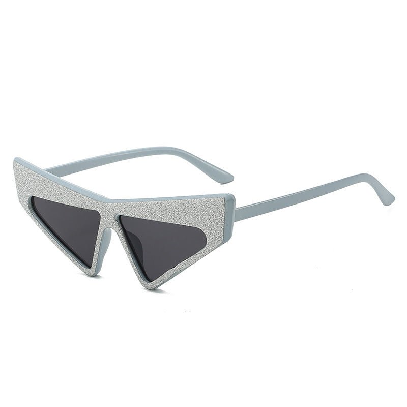 Dame futuristisk solbrille med glitrende ramme Skanto