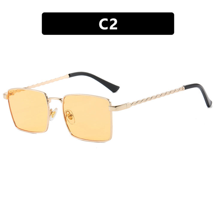 Dame kvadratisk solbrille med elegant metallramme Skanto