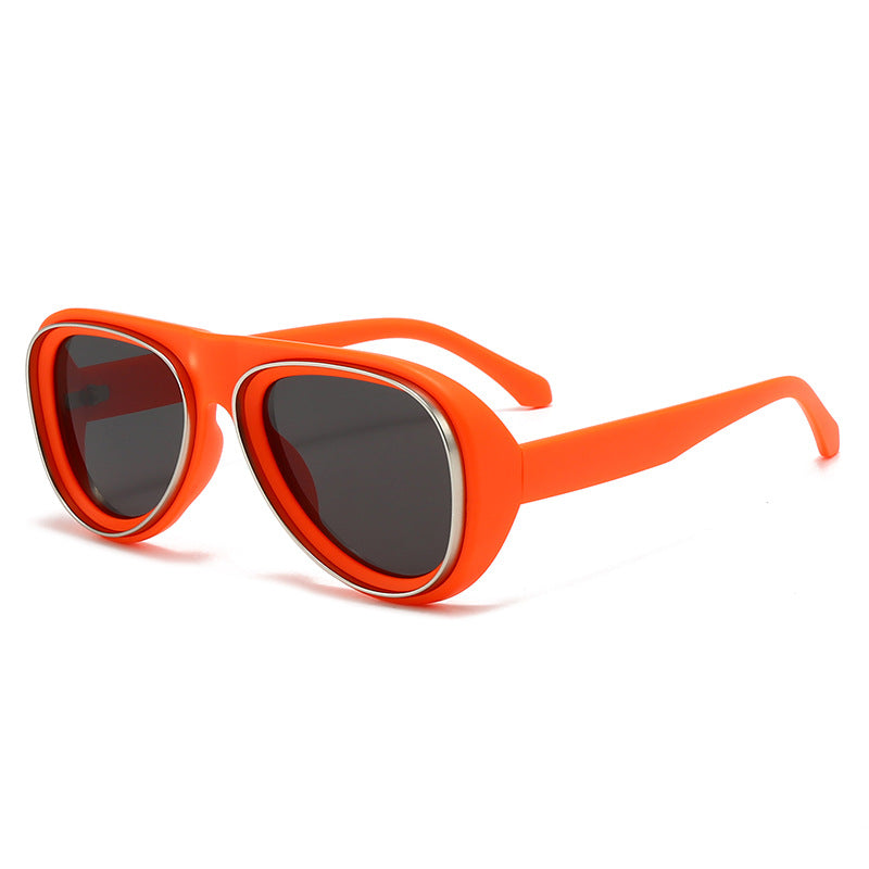 Dame mote retro-solbriller med bred ramme Skanto