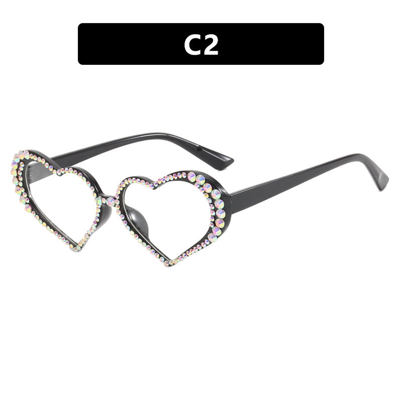 Women's heart-shaped sunglasses with rhinestone-embellished frame Skanto