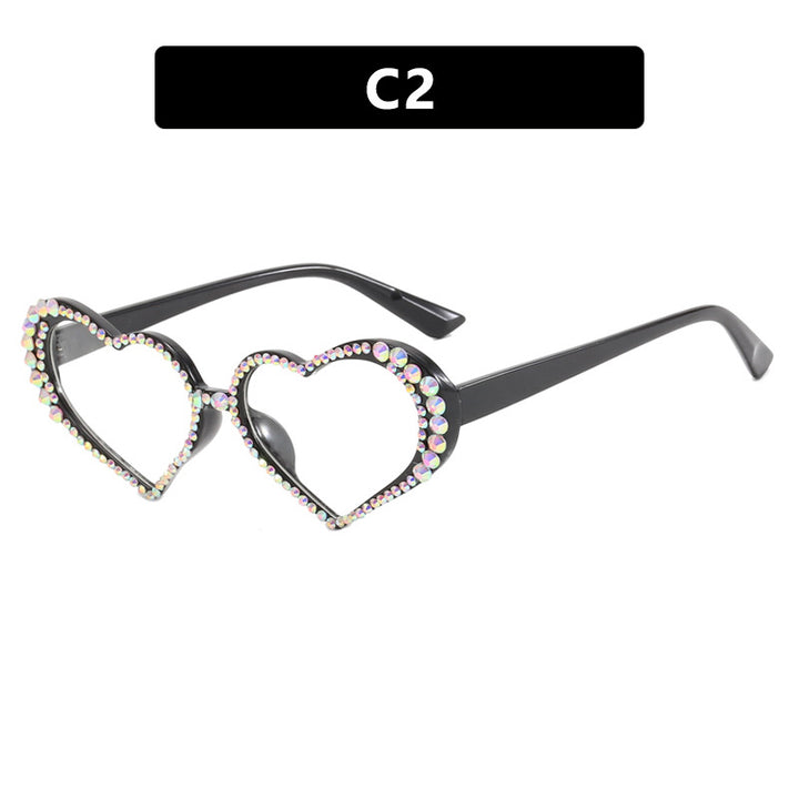 Women's heart-shaped sunglasses with rhinestone-embellished frame Skanto