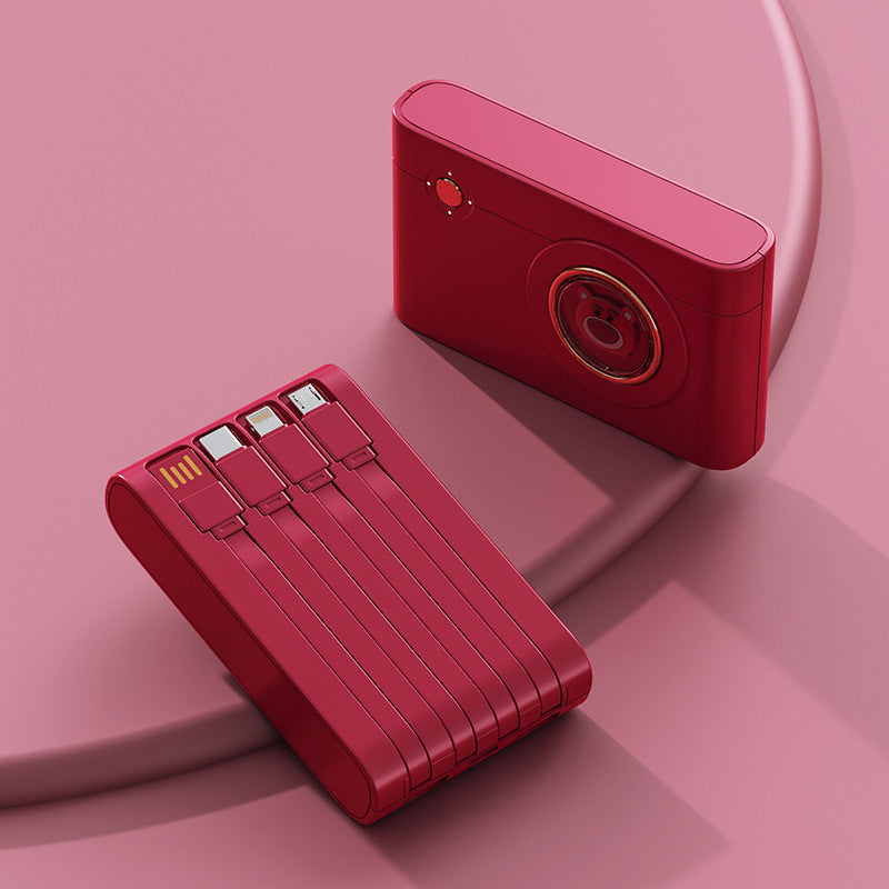 Bærbar powerbank med integrert kabelsystem og innovative ladefunksjoner Skanto