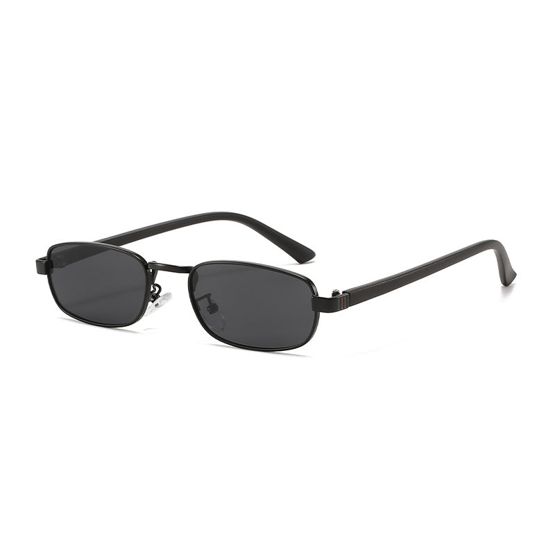 Women's elegant rectangular sunglasses with fine metal frame Skanto
