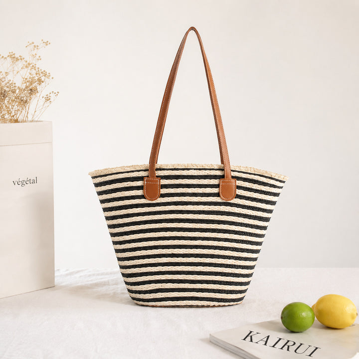 Elegant Bast-crossbody bag with leather handles Skanto