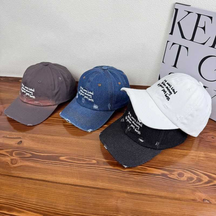 Kvinnens slitte denim uttal cap Skanto