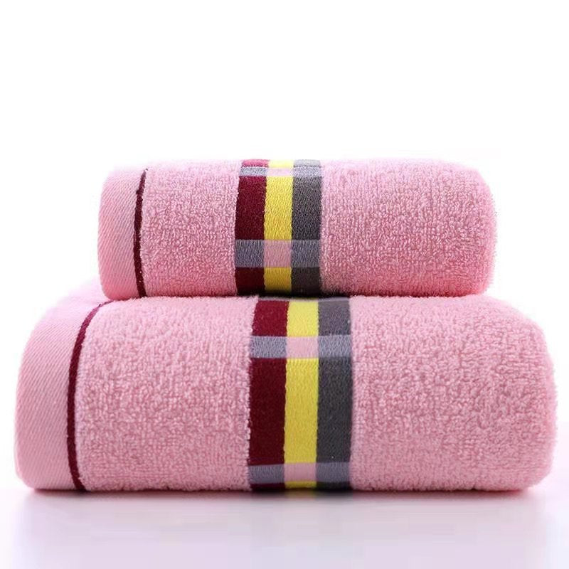 Dame Frotte Håndkle med elegant stripebård Skanto