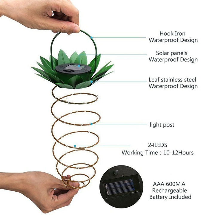 Spiral Pendant LED Hengende Plante Lampe Med Falsk Tropisk Blad Topp Skanto