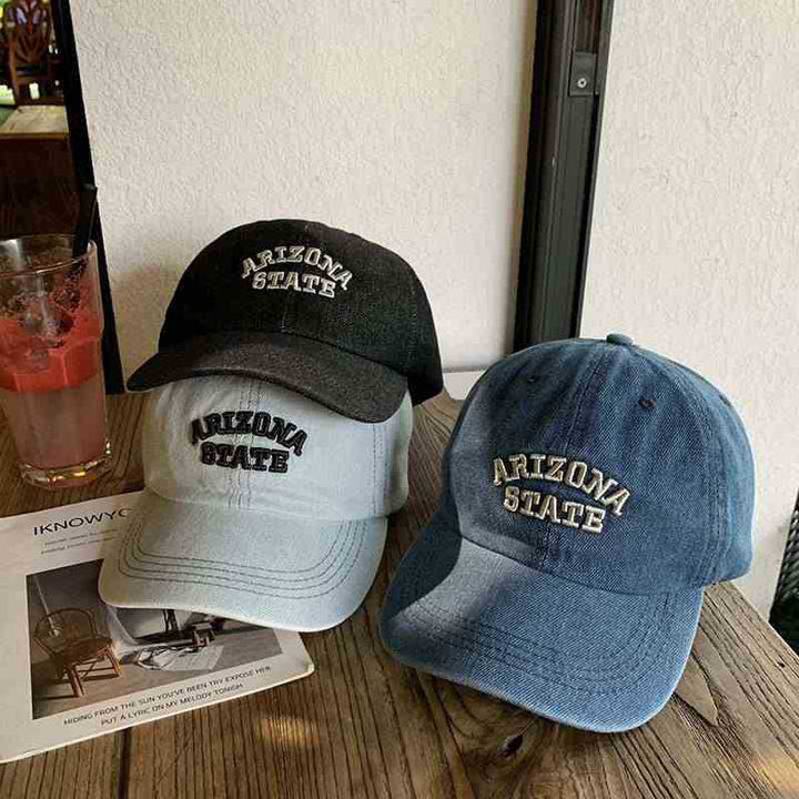 Unisex Vintage-Inspirert Brodert Denim Caps Skanto
