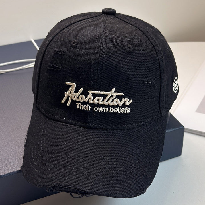 Dame Dame Slittet Brodert Baseball Cap Skanto