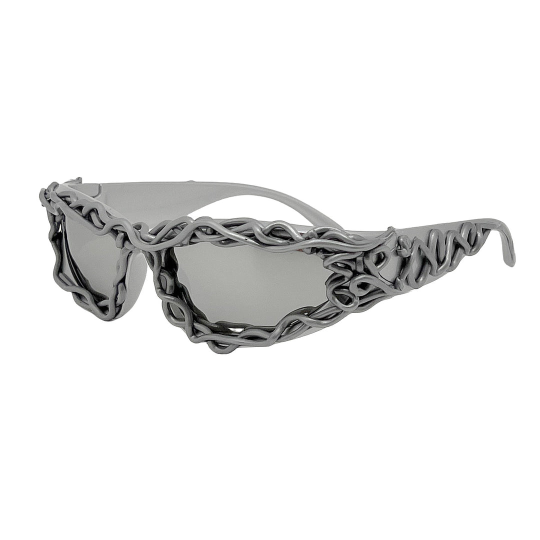 Damer ekstravagante design-solbrille med kreativ strukturert ramme Skanto