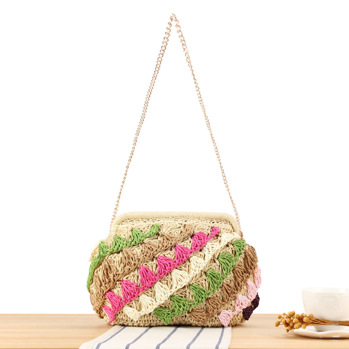 Shoulder Bag with Colorful Woven Pattern Skanto