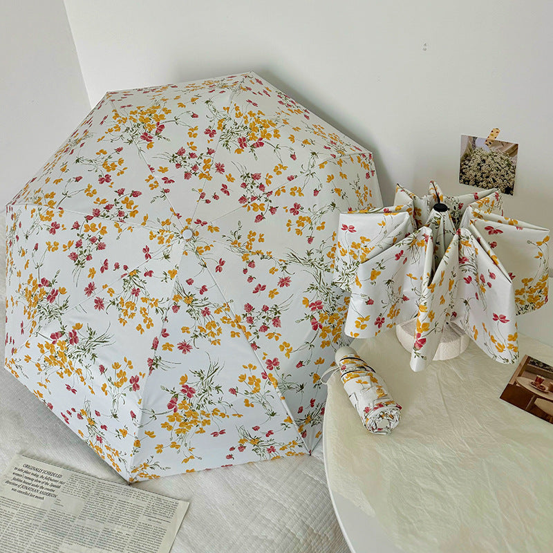 Dame Foldbar solskjerm med blomsterdesign Skanto