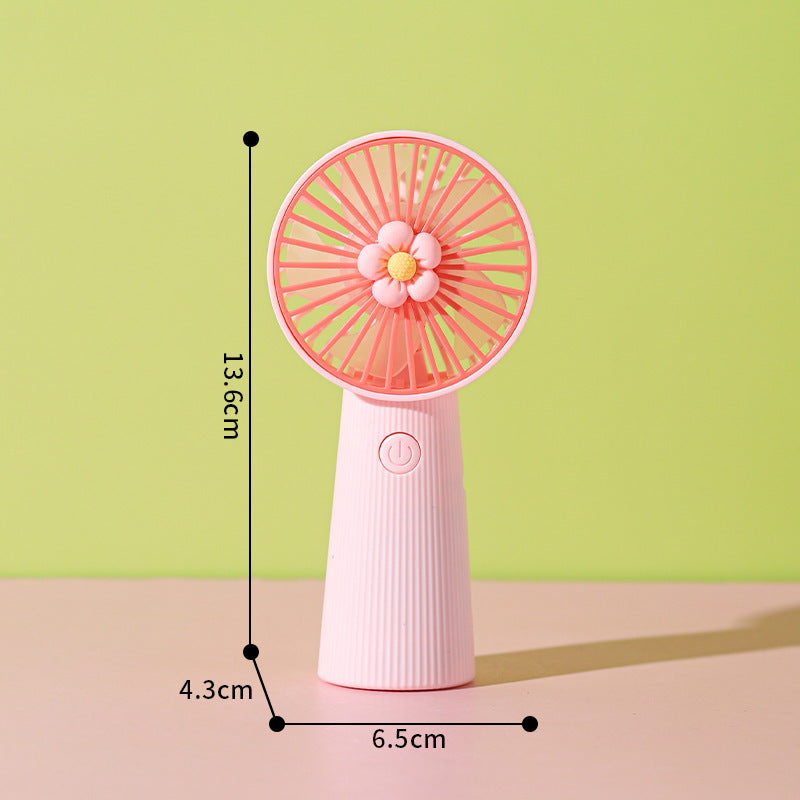 Damer Bærbar Mini-Håndvifte med kreativt blomsterdesign Skanto