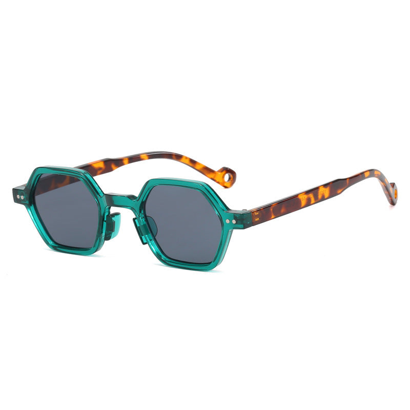 Dame sekskantet solbrille med gjennomsiktig ramme Skanto