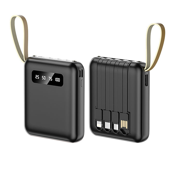 Multifunksjonell powerbank med integrert kabelsystem Skanto