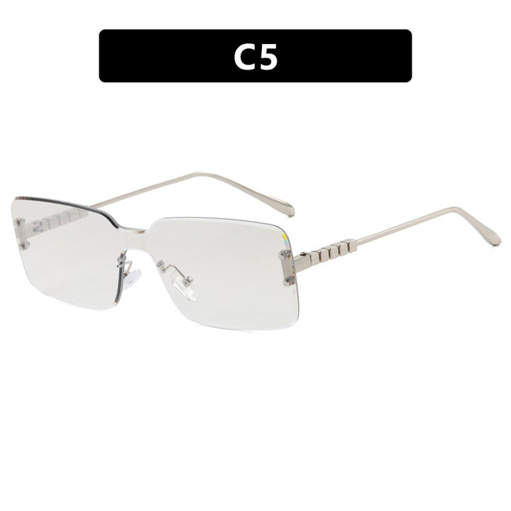 Women's modern rectangular sunglasses with stylish metal frame Skanto