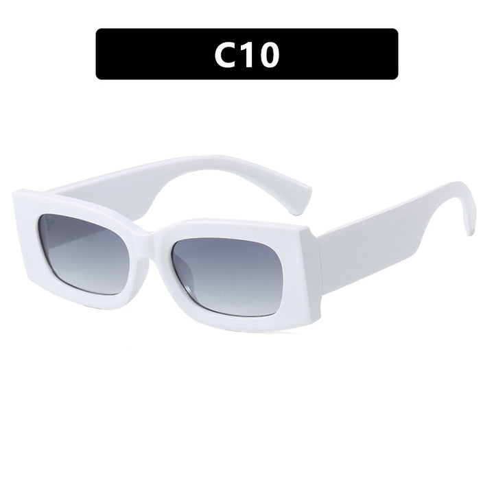 Women's modern square sunglasses with transparent frame and protective UV filter Skanto