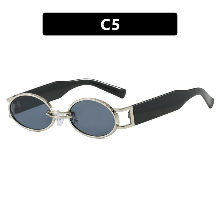 Women's oval sunglasses with golden accents and stylish frame Skanto
